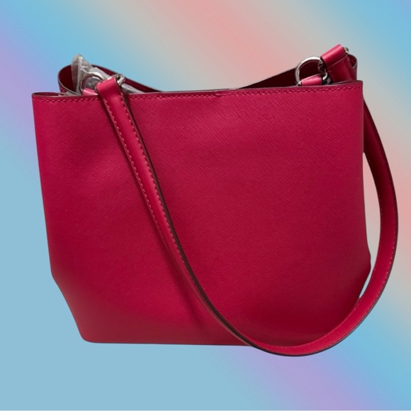 🦄 Michael Kors Pratt Medium Shoulder Bag in Dark Raspberry! - Picture 2 of 6